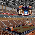 Modern Illinois Basketball Arena Interior With Large Screen Players And Seats