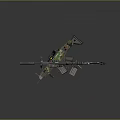 Camouflage Sniper Rifle With High Power Scope Magazines And Tactical Accessories