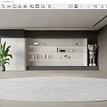 Modern display stand background wall 3d model