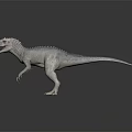 Realistic 3D Dinosaur Model With Gray Skin Sharp Spikes And Open Mouth