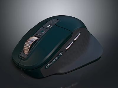 CHERRY Dark Green Ergonomic Wireless Mouse With Comfortable Grip Design 3d model