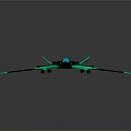 Futuristic Green And Black Aerospace Spacecraft With Sharp Wings And Glowing Details