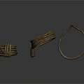 Various Household Rope Items with Knots Loops and Coils for Daily Use