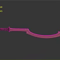 Golden Scimitar with Red and Gold Decorative Hilt on Smooth Surface with Reflection