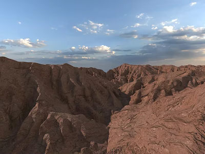 Stunning Red Rock Canyon Landscape Under Blue Sky With White Clouds 3d model