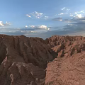 Stunning Red Rock Canyon Landscape Under Blue Sky With White Clouds