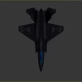 Sleek Dark Military Fighter Jet With Blue Cockpit And Aerodynamic Design