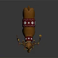 Decorated Reindeer With Colorful Antlers Bells And Red Polka Dot Coat