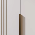 Modern White Wardrobe With Vertical Strip Handles And Side Display Shelves