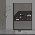 Modern Wine Cabinet Interior Design With Wine Bottles Wine Glasses And Green Plant Decor