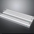 Sleek Modern Furniture Lighting With White Elongated LED Tubes And Reflective Surface