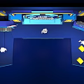 Tech Style Public Office Space Featuring Blue Yellow Design And VRVIC City Challenge Stage