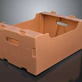 Brown Cardboard Storage Box With Handle Holes And Sturdy Structure For Home Organizing