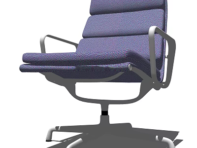 Modern Purple Upholstered Office Chair With Metal Armrests And Swivel Base 3d model