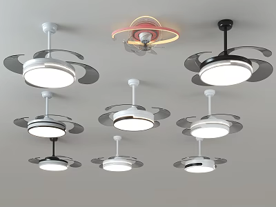 Modern Ceiling Fan Lights With Various Stylish Designs And Colors 3d model