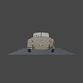 Vintage Cream Colored Convertible Car With Pink Interior And Classic Design