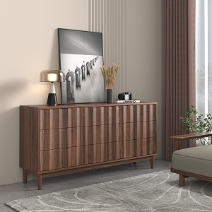 Modern Living Room Solid Wood Six-drawer Cabinet Decorative Cabinet 3d model