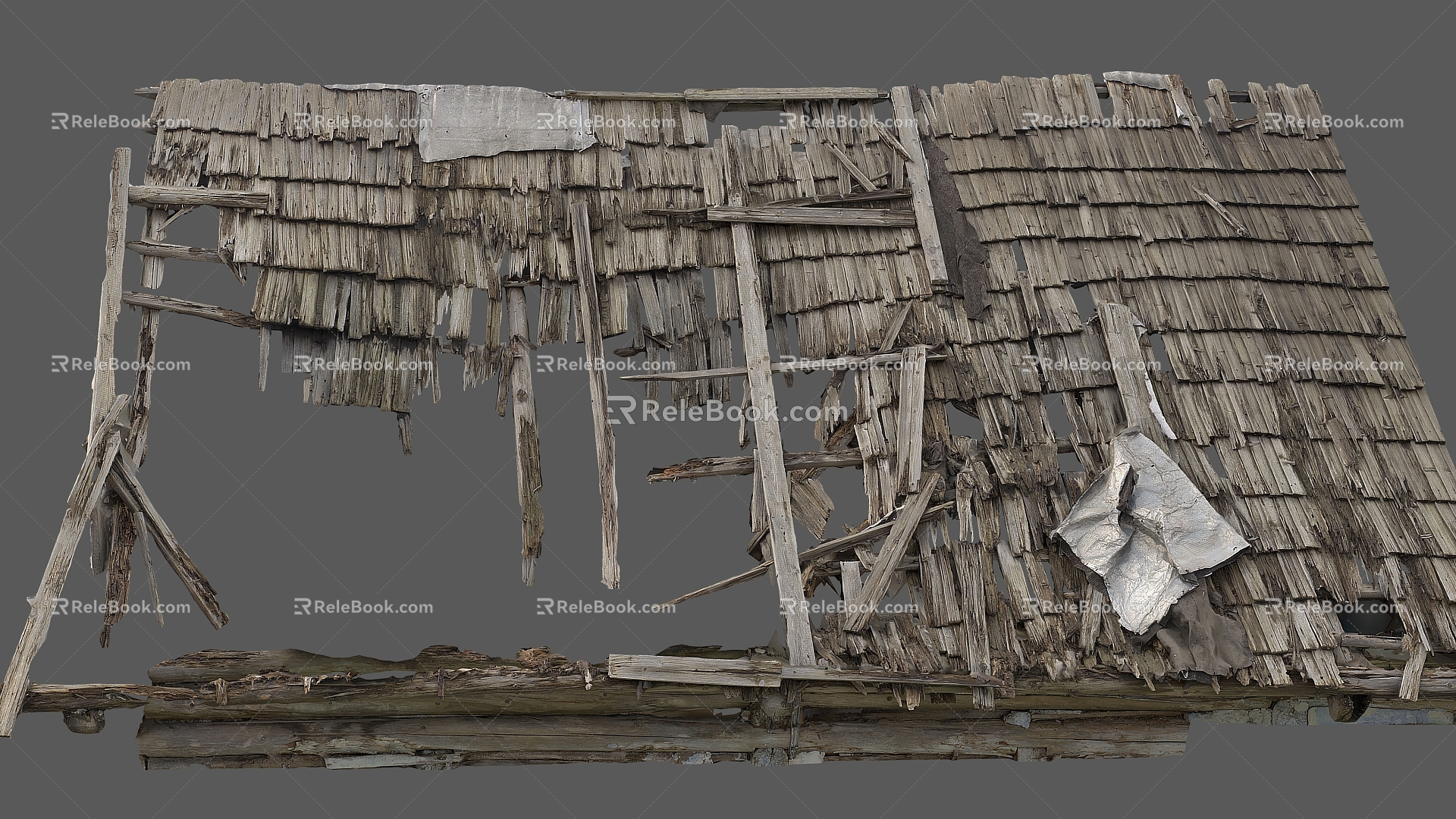 Wooden tile roof roof thatched cottage thatched cottage roof thatched cottage roof thatched straw cottage 3d model