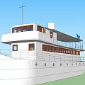 Vintage White Steamship With Swedish Flag Double Decks And Windows