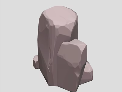 Natural Stone Decorative Pieces With Stacked Irregular Shapes And Rough Texture 3d model