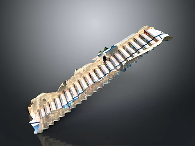 Classical Architectural Structure With Stone Steps And Columns Design 3d model