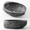 Natural Stone Washbasin With Irregular Shape And Rough Textured Surface For Modern Bathroom