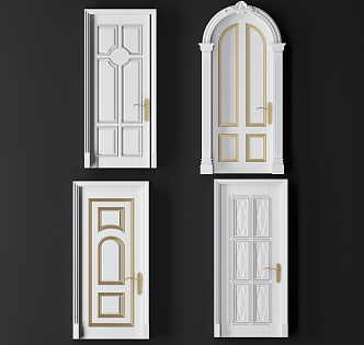 European-style swing door 3d model