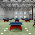 Indoor Sports Fitness Facility With Multiple Table Tennis Tables Spacious Area And Bright Lighting