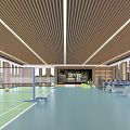 Modern Badminton Hall 3d model