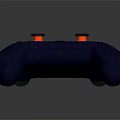 Navy Blue Computer Game Controller With Orange Joysticks And Black Buttons 3d model