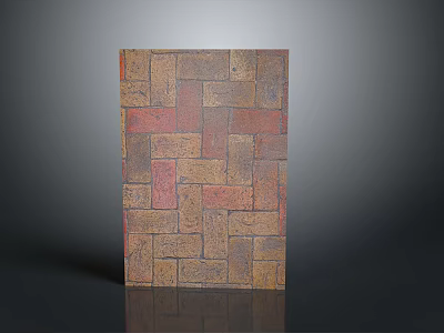 Decorative Patterned Brick Wall With Brown Red Bricks For Indoor Design 3d model