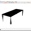 Modern Dining Table Simple Rectangular Dining Table 3d model