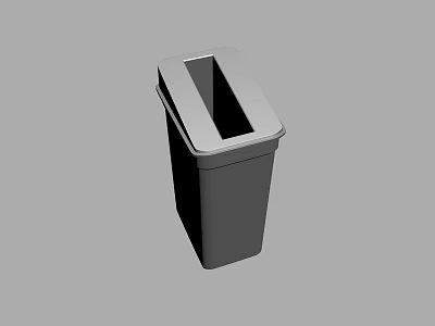 Public Trash Bin With Lid Square Design And Modern Style For Outdoor Use 3d model