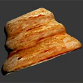 Delicious Golden Stacked Flaky Pastries On Dark Surface With Reflection 3d model