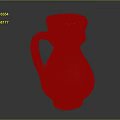 Handcrafted Blue Ceramic Jug With Handle Decorative Red Dots And White Motifs