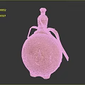 Orange Wooden Wine Flask With Leather Strap On Gray Background