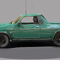Vintage Green Pickup Truck with Antenna and Classic Exterior Design