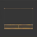 Hanging Furniture with Golden Metal Frame and Rectangular Platform Railings Modern Design