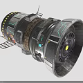 Futuristic Cosmic Spacecraft Thruster With Intricate Mechanical Structure And Metallic Components