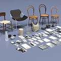 Public Facilities Seating Collection With Various Chairs Stools Cushions And Furniture Accessories