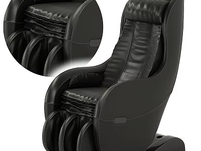 Black Leather Massage Chair With Ergonomic Design And Full Body Massage Function 3d model