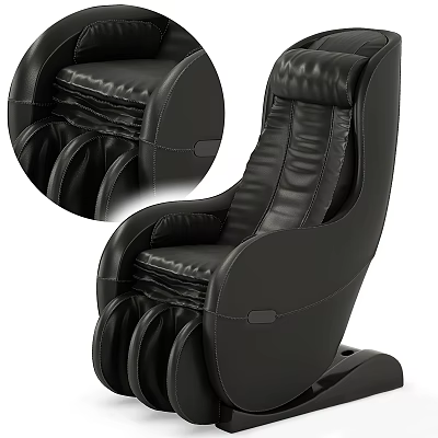 Black Leather Massage Chair With Ergonomic Design And Full Body Massage Function 3d model
