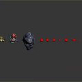 Colorful Small Game and Movie Characters with Stones and Various Geometric Shapes