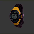 Yellow And Black Digital Wristwatch With Sporty Design And Clear Digital