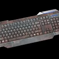 Vintage Design Computer Keyboard With Mechanical Keys Numeric Keypad And Wooden Texture