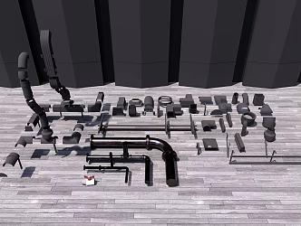 Modern pipe hardware 3d model