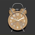 Orange Alarm Clock With Twin Bells White Hands And Numbers On Dark Background