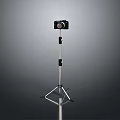 Professional Digital Camera Mounted on Adjustable Tripod Stand for Photography Use 3d model