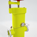 Yellow Cylindrical Industrial Pressure Vessel With Pressure Gauge And Pipe Connections