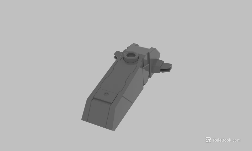 Gray Mechanical Part 3D Model With Hole And Structural Design 3d model